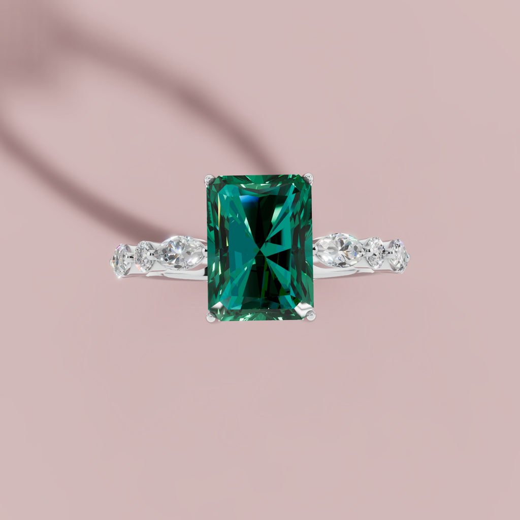 Green Vertica 925 Pure Silver Ring My Store