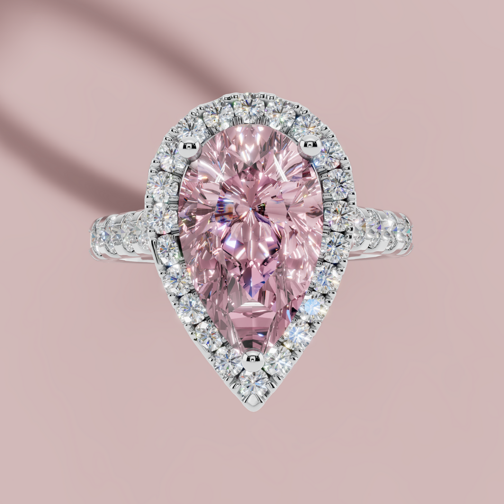 Signature Pink Pear 925 Pure Silver Royal Ring My Store