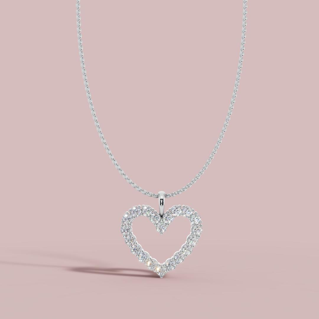 The Divine Heart 925 Pure Silver Necklace My Store