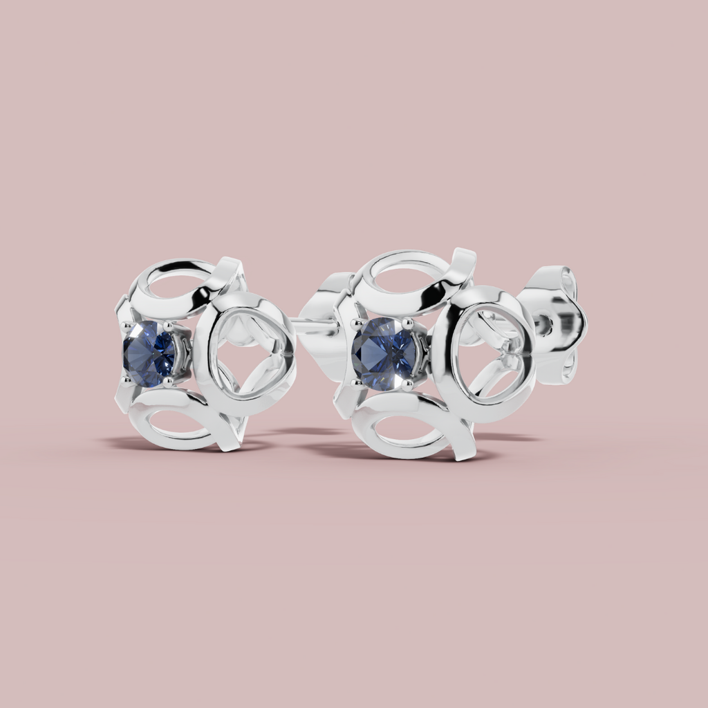 Celestial Blue 925 Pure Silver Stud Earrings My Store