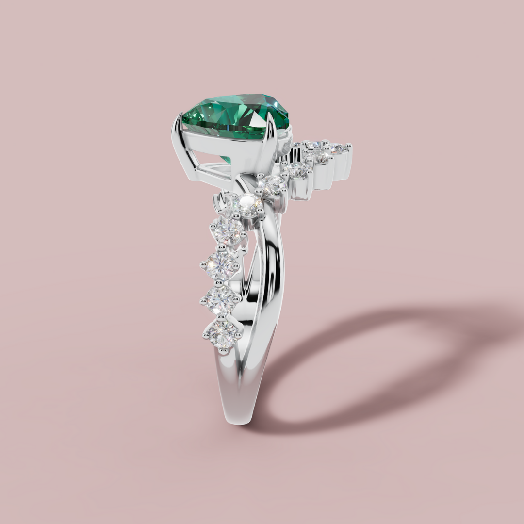 Elaria Green 925 Pure Silver Ring My Store
