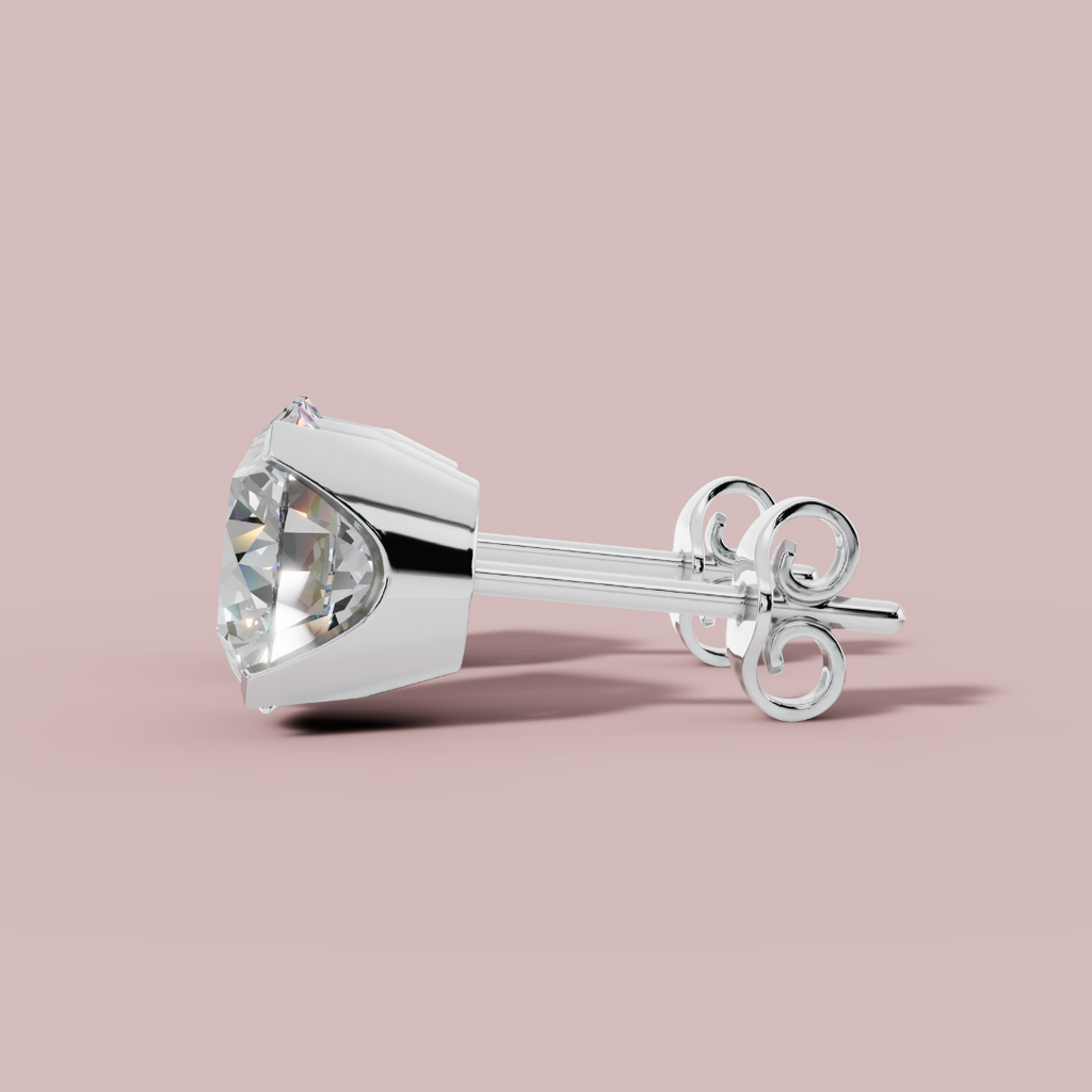 Classic Round  925 Pure Silver Stud Earrings My Store