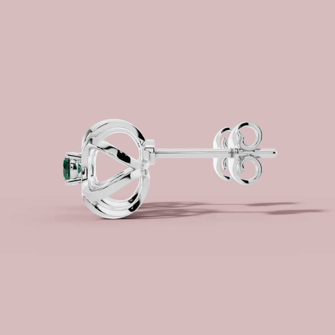 Celestial Green 925 Pure Silver Stud Earrings My Store