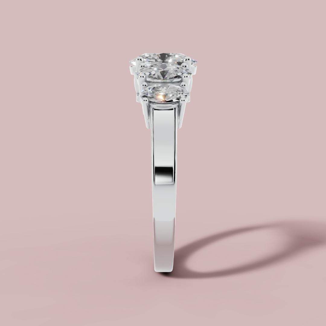 Oval 5 Stone 925 Pure Silver Ring My Store