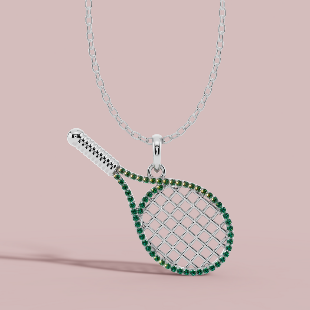 Winning Stroke Green 925 Pure Silver Necklace My Store