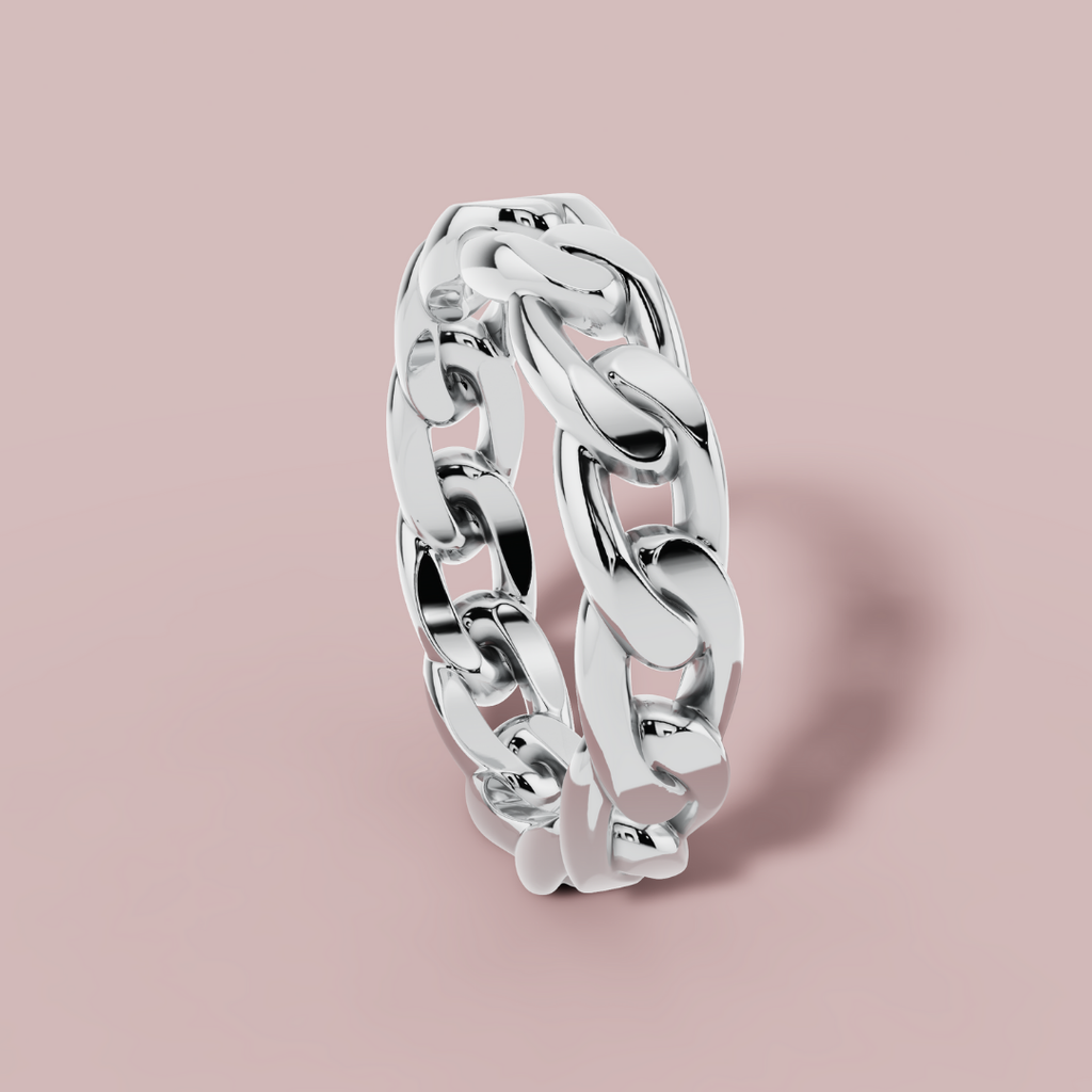 Miami Cuban 925 Pure Silver Men's Ring My Store