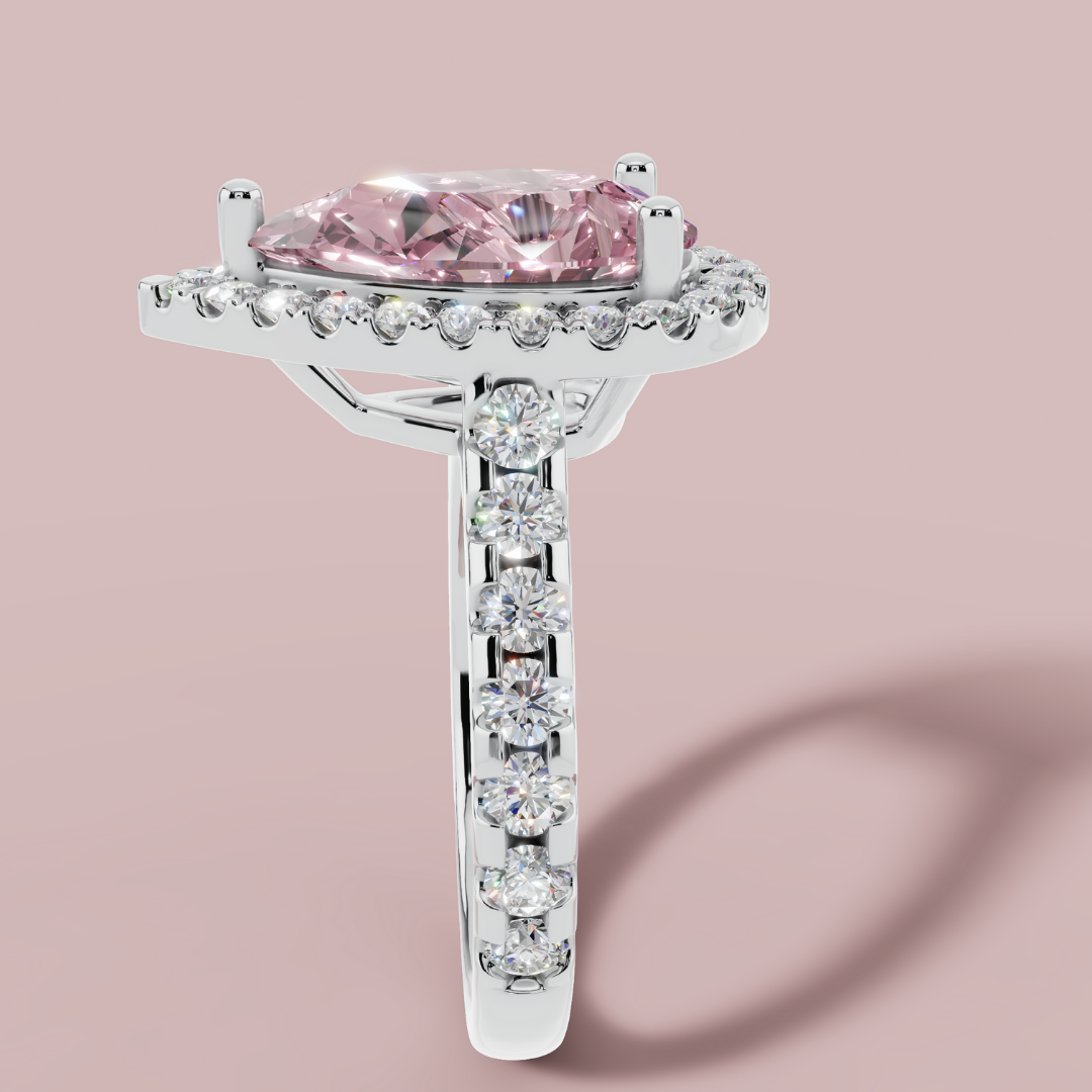 Signature Pink Pear 925 Pure Silver Royal Ring My Store