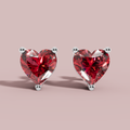 Scarlet Heart 925 Pure Silver Stud Earrings My Store