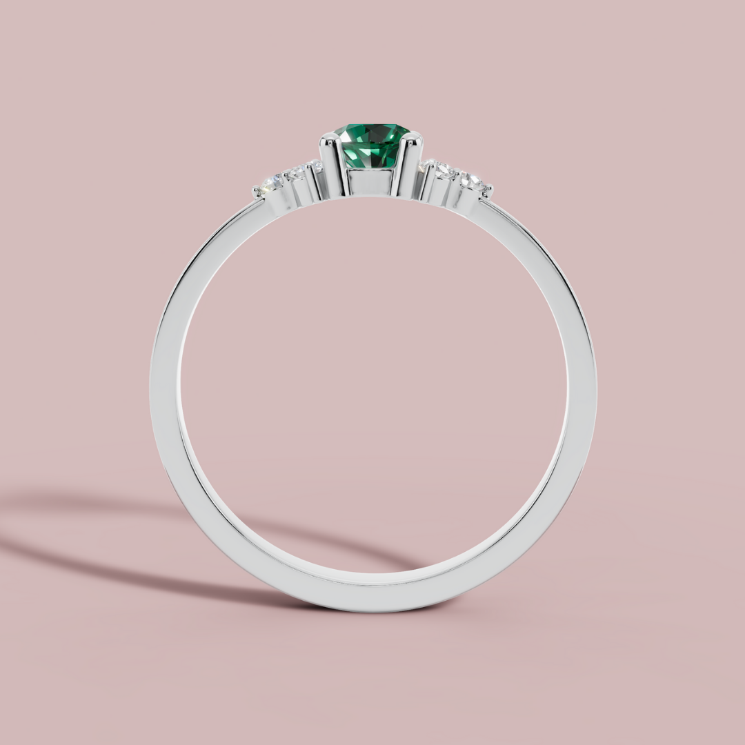 Green Prism 925 Pure Silver Ring My Store