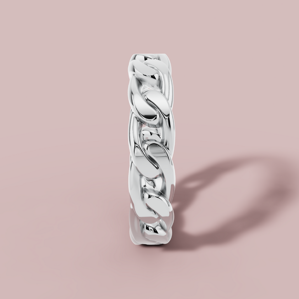 Miami Cuban 925 Pure Silver Men's Ring My Store