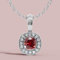 Liham Red Cushion 925 Pure Silver Necklace My Store