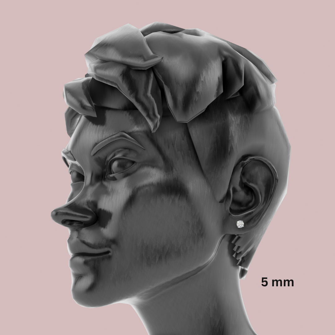 Classic Round  925 Pure Silver Stud Earrings My Store