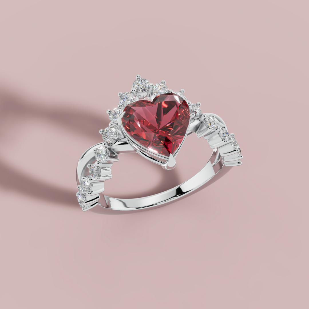 Elaria Red 925 Pure Silver Ring My Store