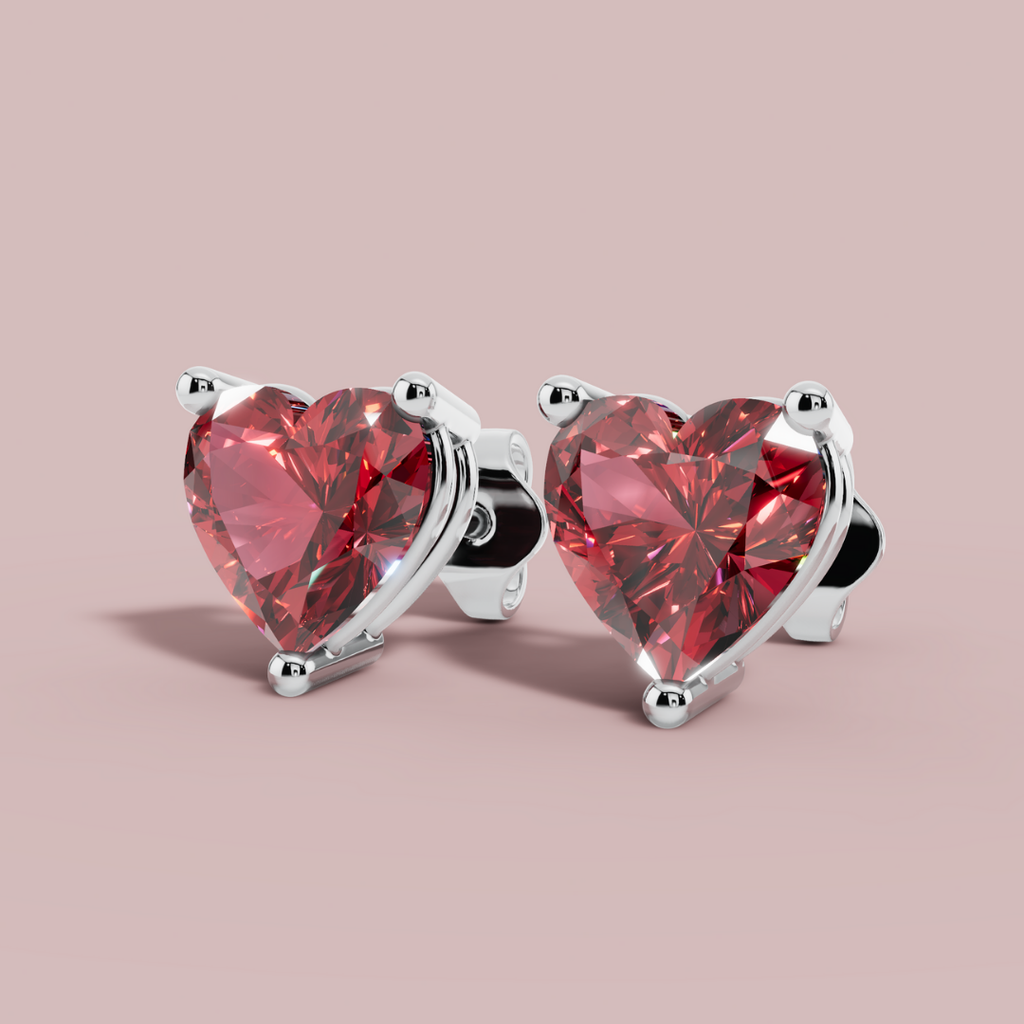Scarlet Heart 925 Pure Silver Stud Earrings My Store