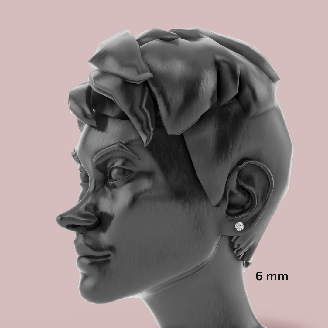 Classic Round  925 Pure Silver Stud Earrings My Store