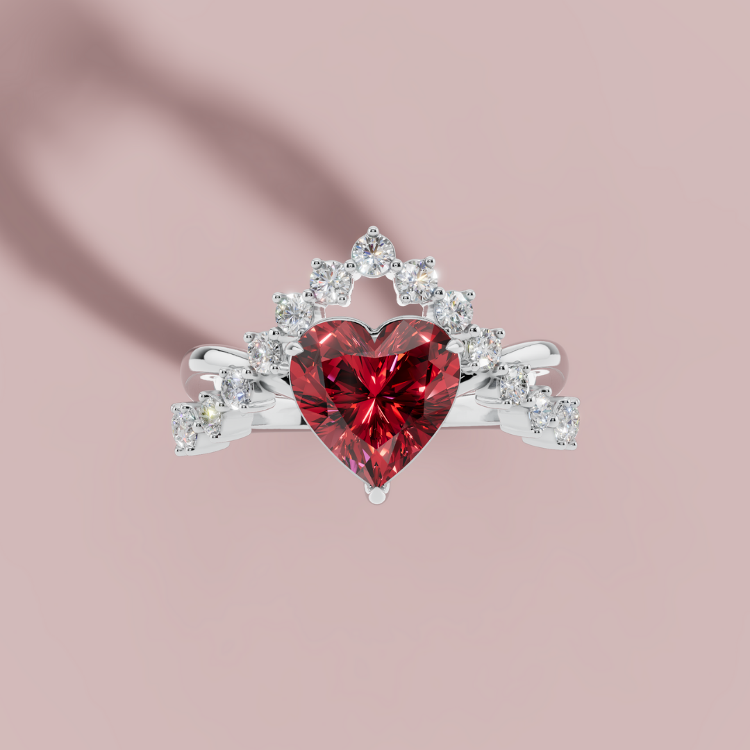 Elaria Red 925 Pure Silver Ring My Store