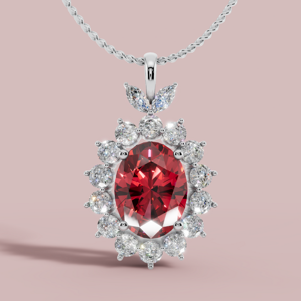 The Blumee Red Vibrant 925 Pure Silver Necklace My Store