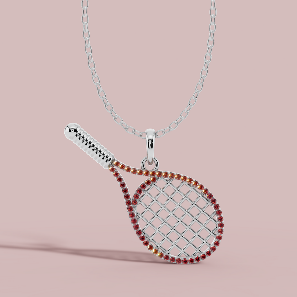 Winning Stroke Red 925 Pure Silver Necklace My Store