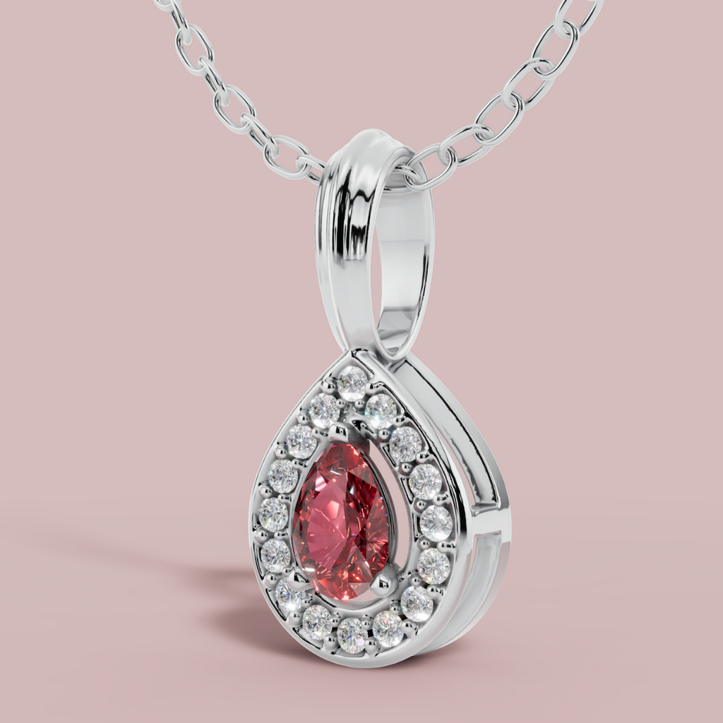 Delphi Red Pear 925 Pure Silver Necklace My Store