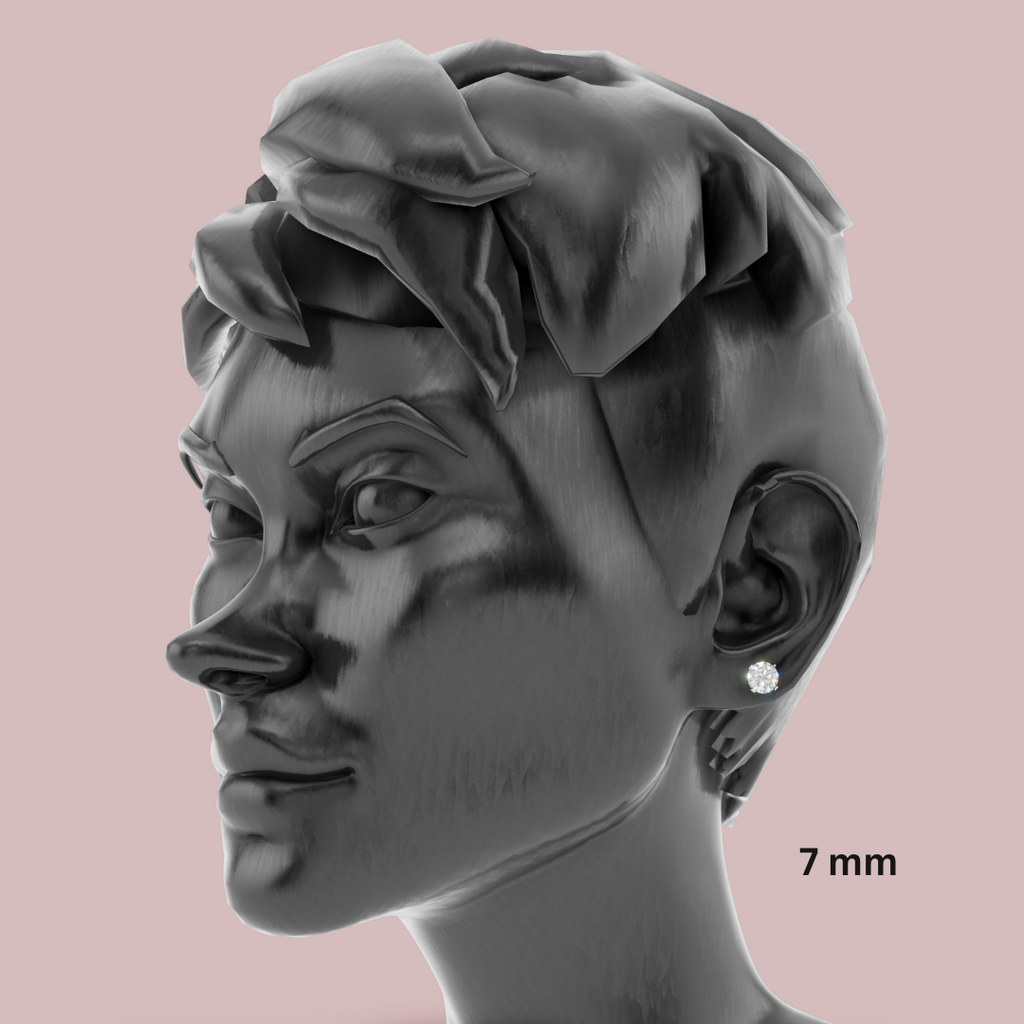 Classic Round  925 Pure Silver Stud Earrings My Store