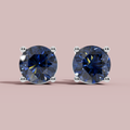 Moderna Round Blue 925 Pure Silver Stud Earrings My Store