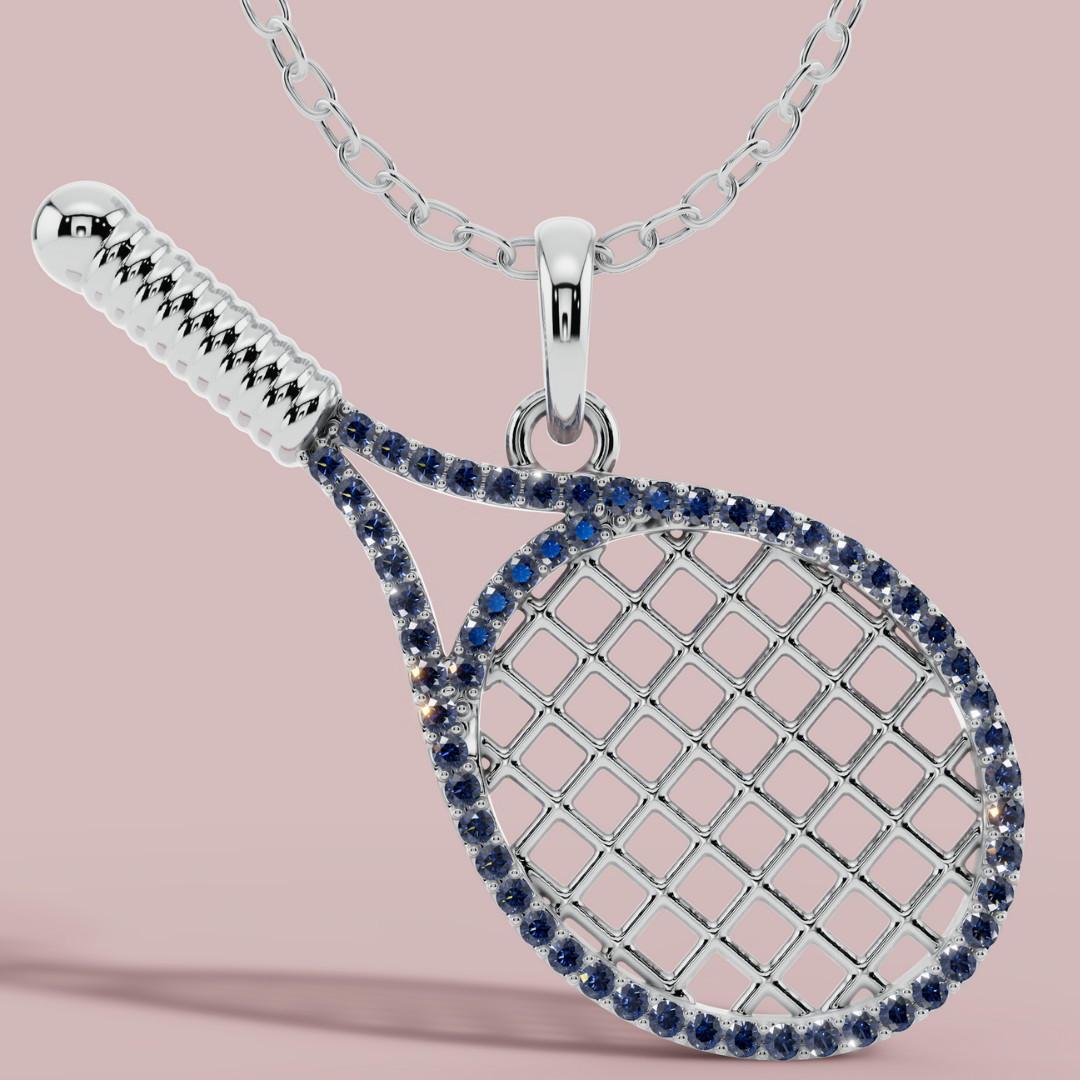 Winning Stroke Blue 925 Pure Silver Necklace My Store