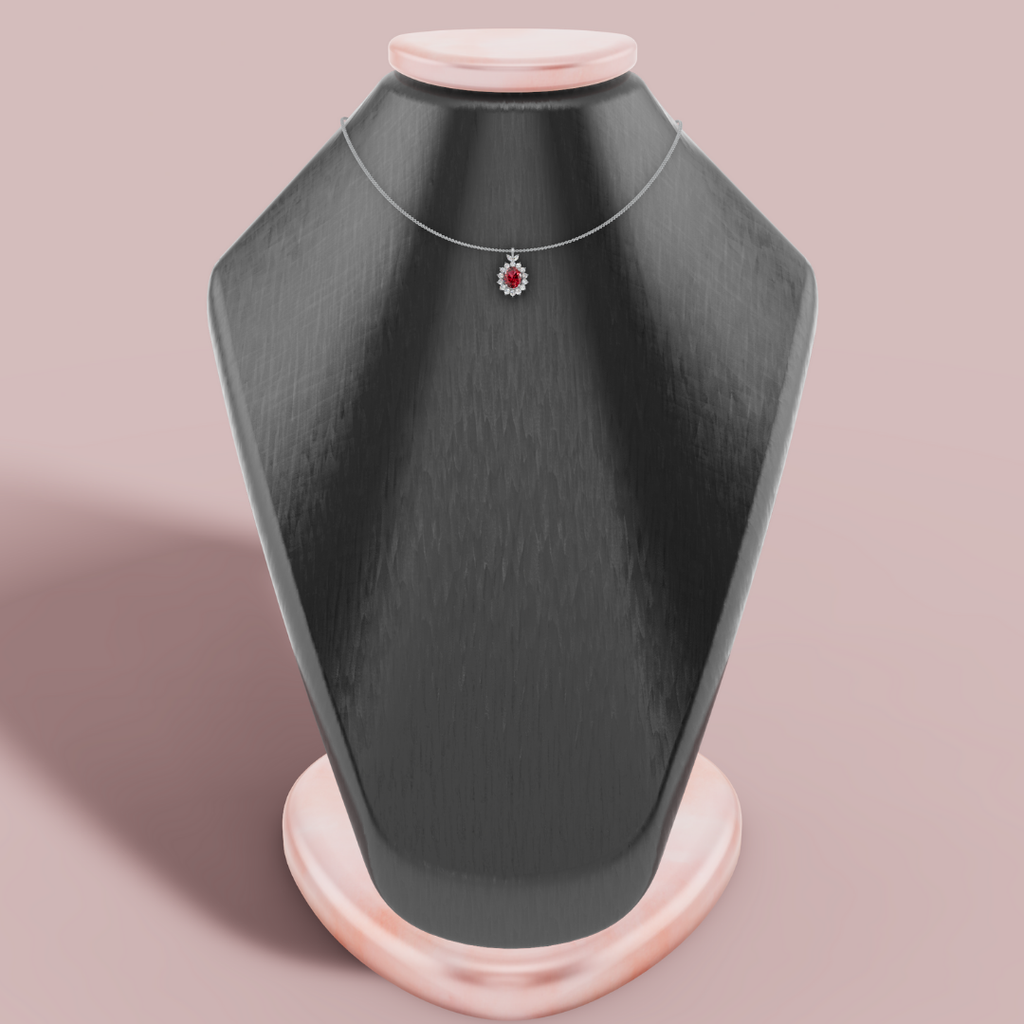 The Blumee Red Vibrant 925 Pure Silver Necklace My Store