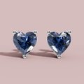 Azure Heart 925 Pure Silver Stud Earrings My Store