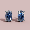 Elante Blue Oval 925 Pure Silver Stud Earrings My Store
