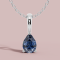 Blue Teardrop Solitaire 925 Pure Silver Necklace My Store