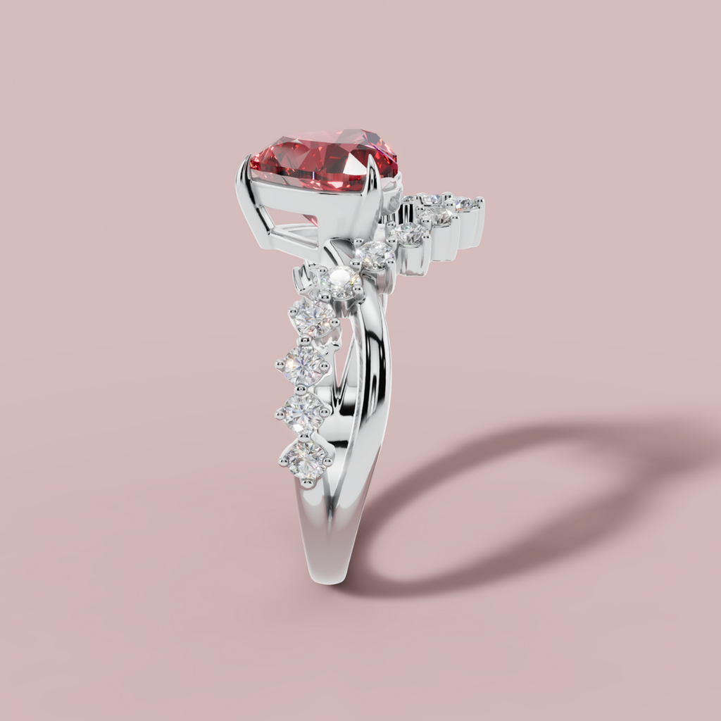 Elaria Red 925 Pure Silver Ring My Store