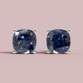 Amethian Blue Cushion 925 Pure Silver Stud Earrings My Store