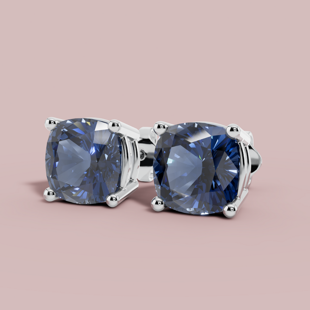 Amethian Blue Cushion 925 Pure Silver Stud Earrings My Store