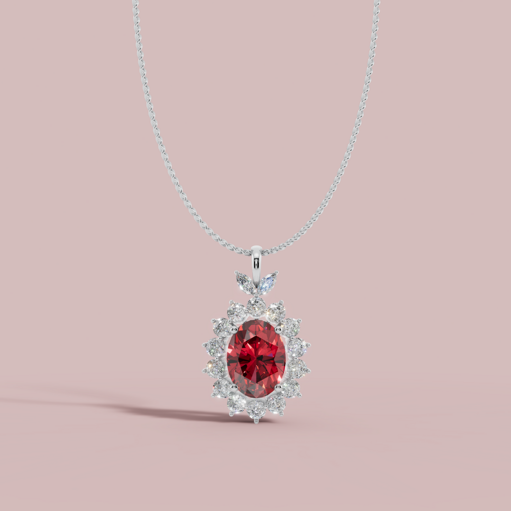 The Blumee Red Vibrant 925 Pure Silver Necklace My Store