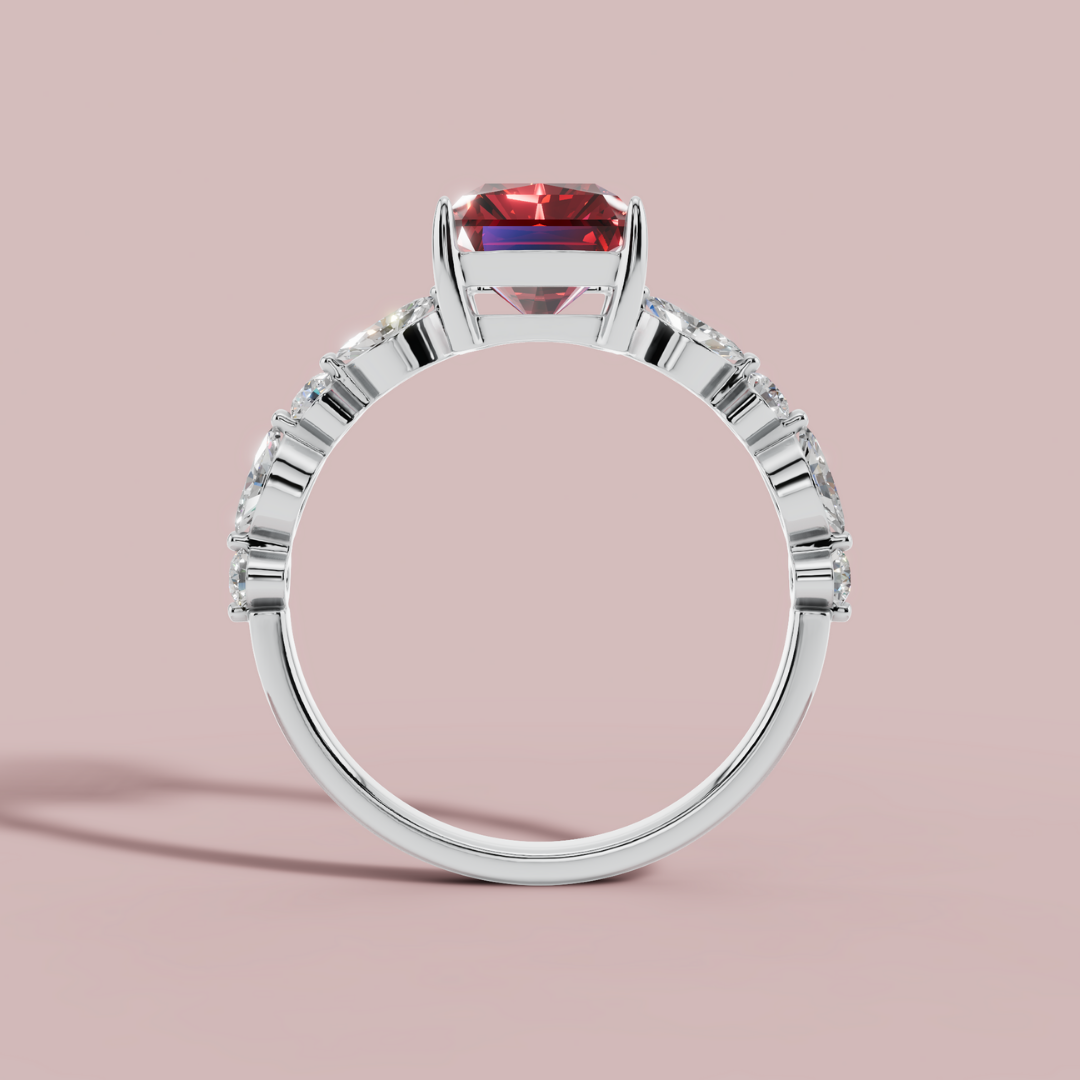 Red Vertica 925 Pure Silver Ring My Store