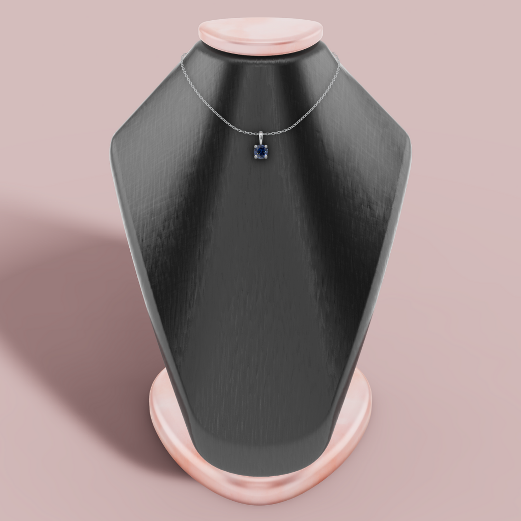 Blue Signature Solitaire 925 Pure Silver Necklace My Store