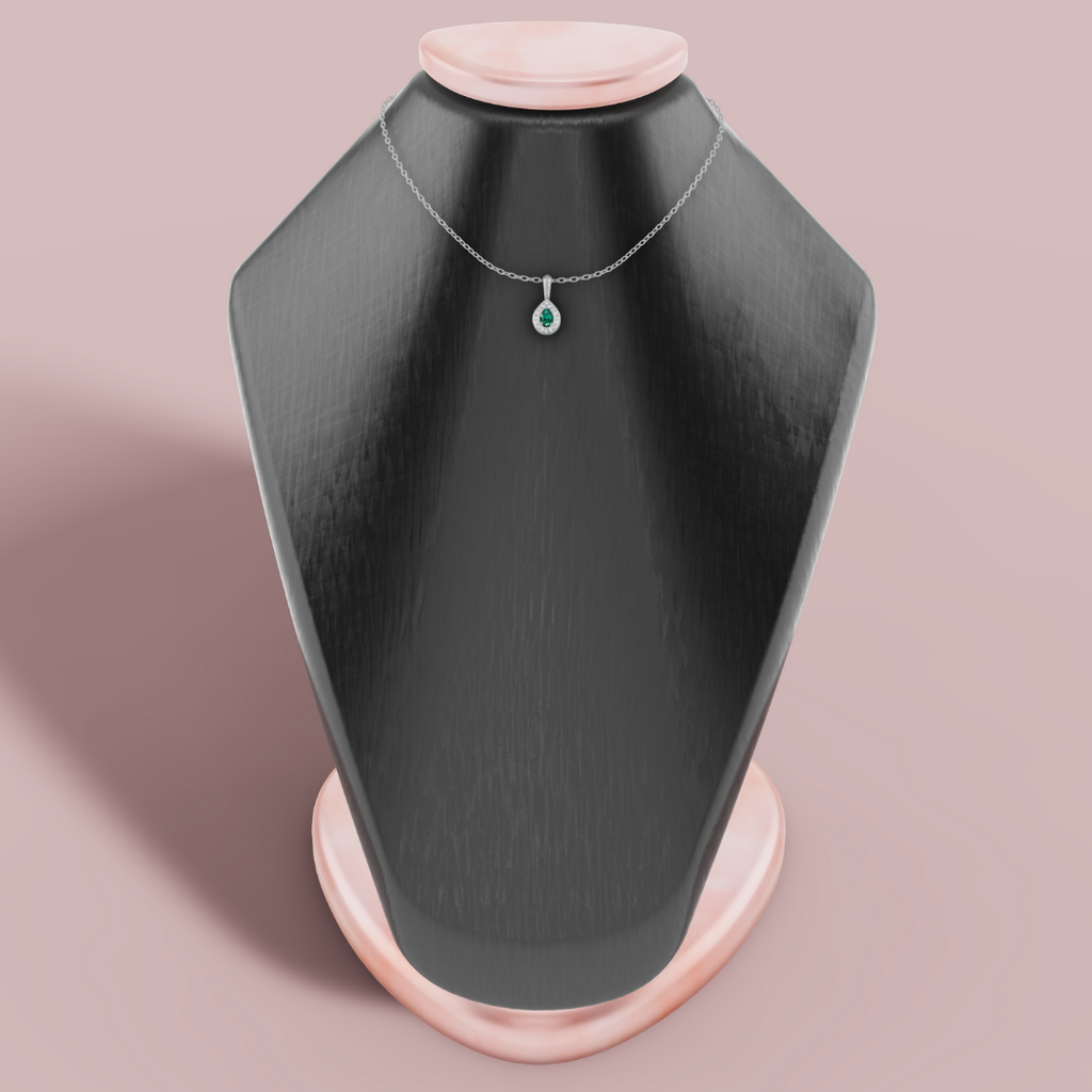 Delphi Green Pear 925 Pure Silver Necklace My Store