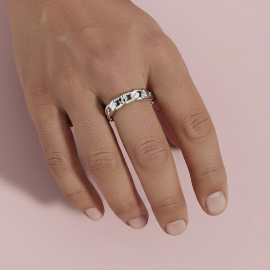 Miami Cuban 925 Pure Silver Men's Ring My Store