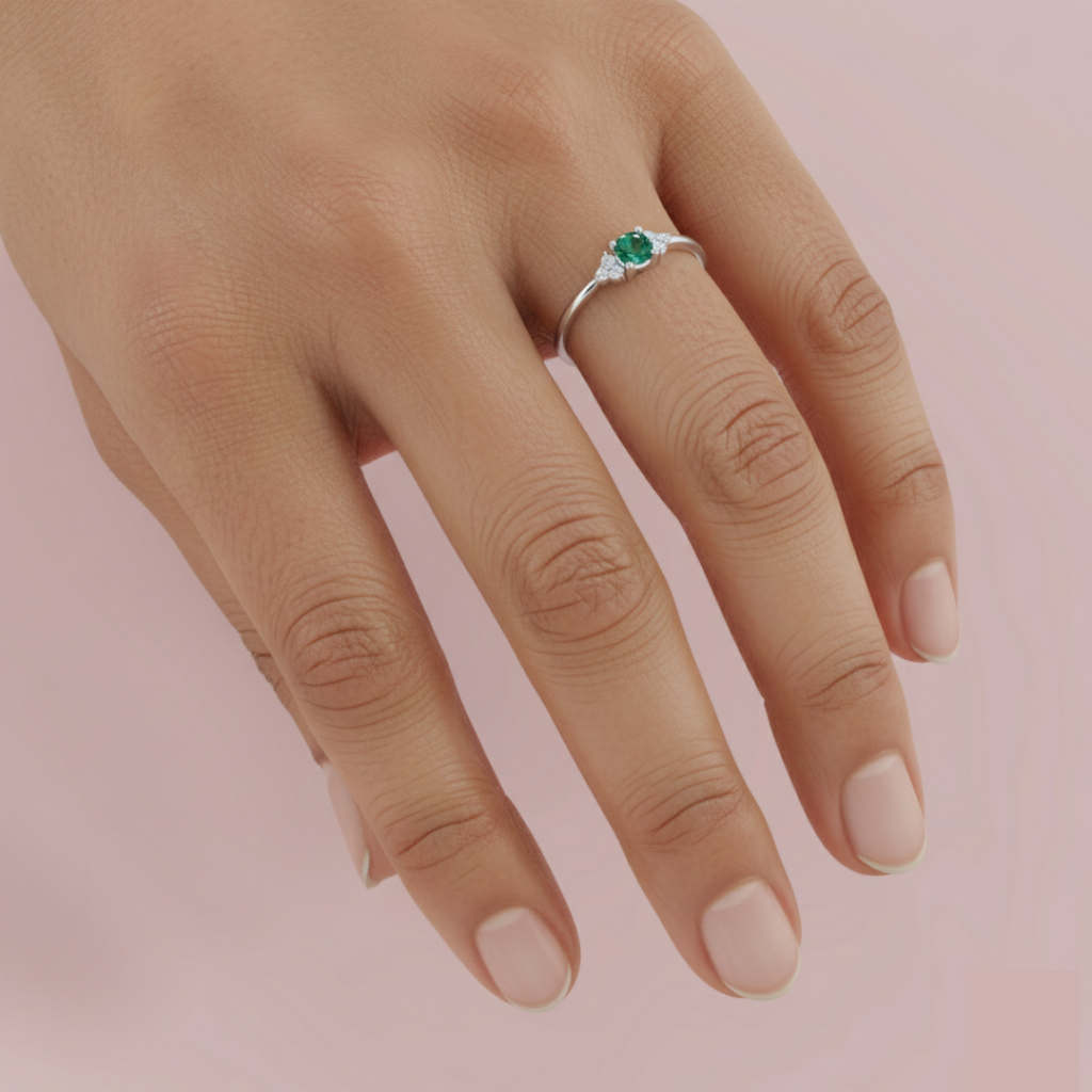 Green Prism 925 Pure Silver Ring My Store