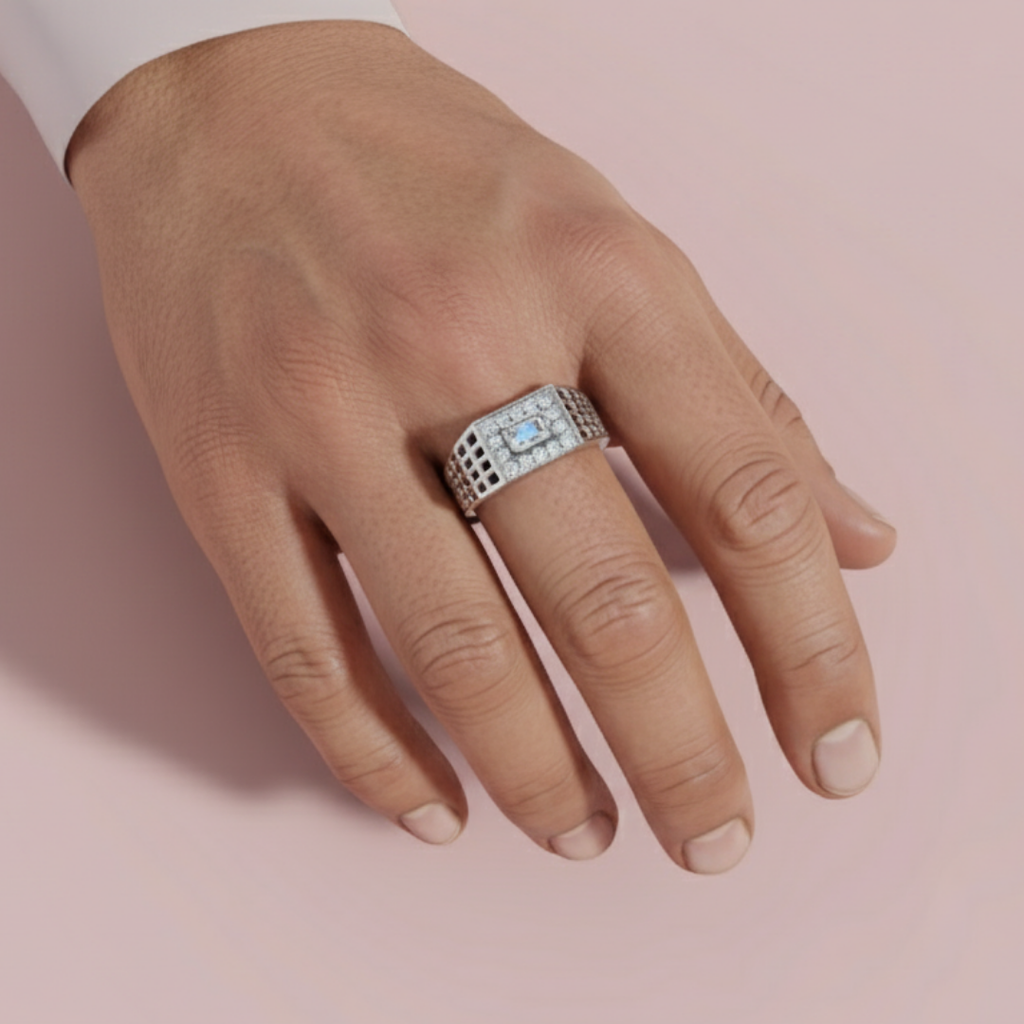 Fuasche Radiant 925 Pure Silver Men's Ring My Store