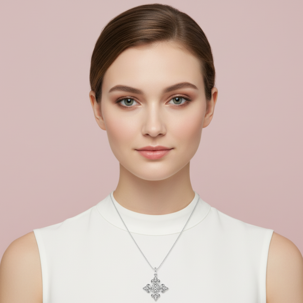 The Rhomboid Designer 925 Pure Silver Charm Necklace My Store