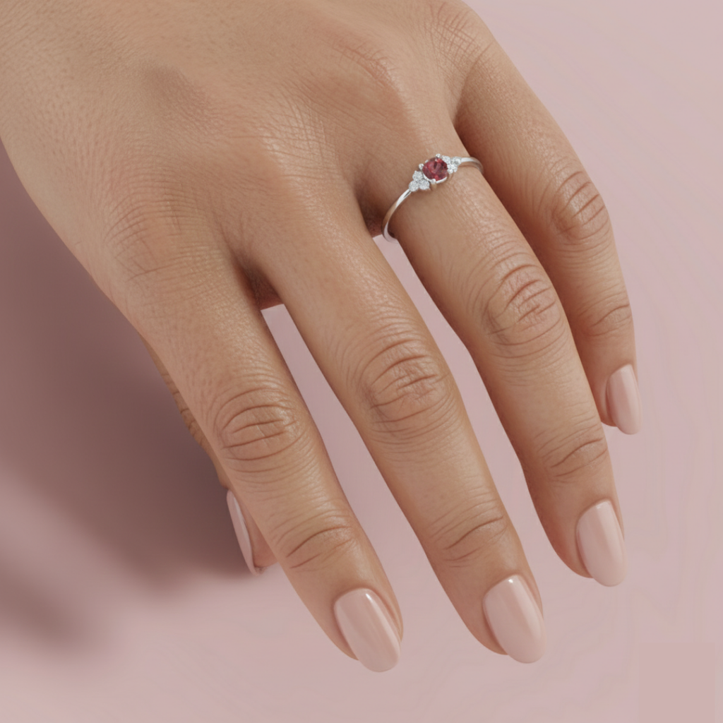 Red Prism 925 Pure Silver Ring My Store