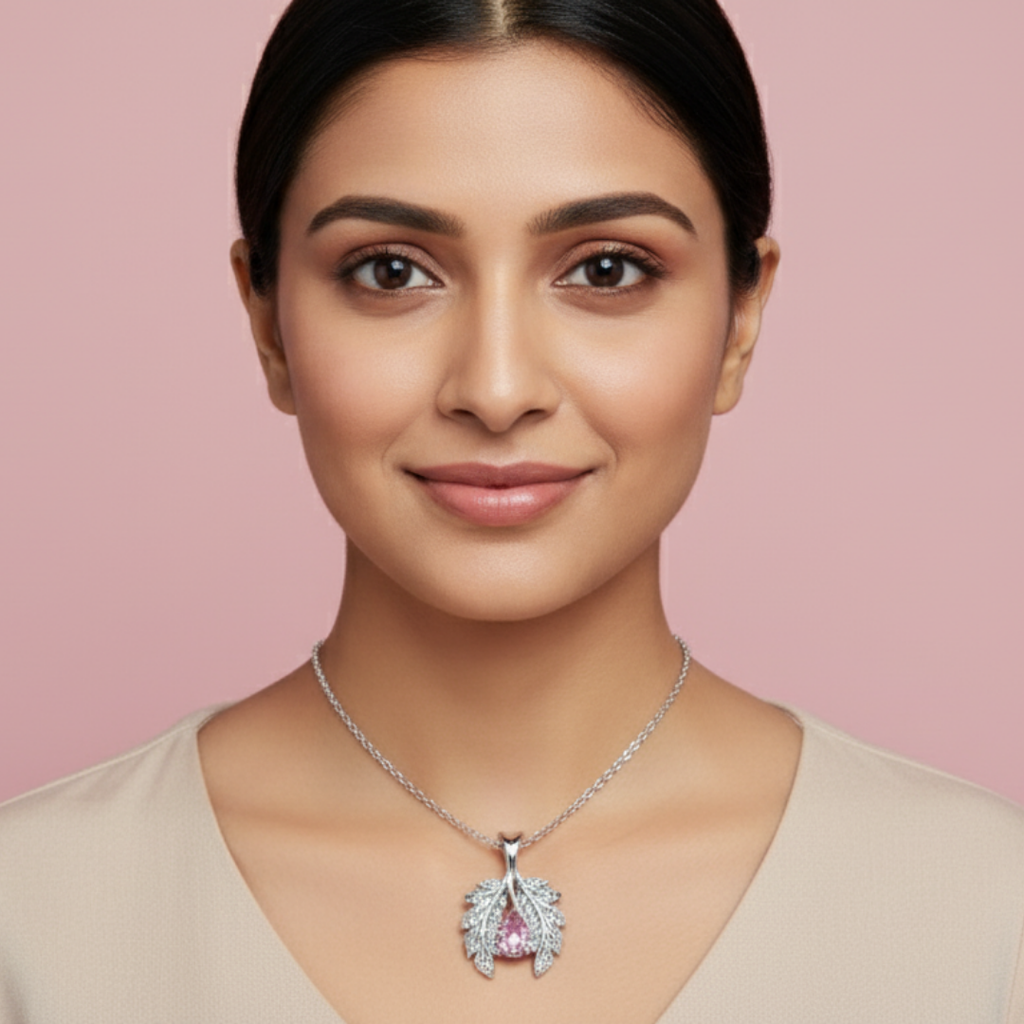 The Royal Brenaće Leaf 925 Pure Silver Necklace My Store