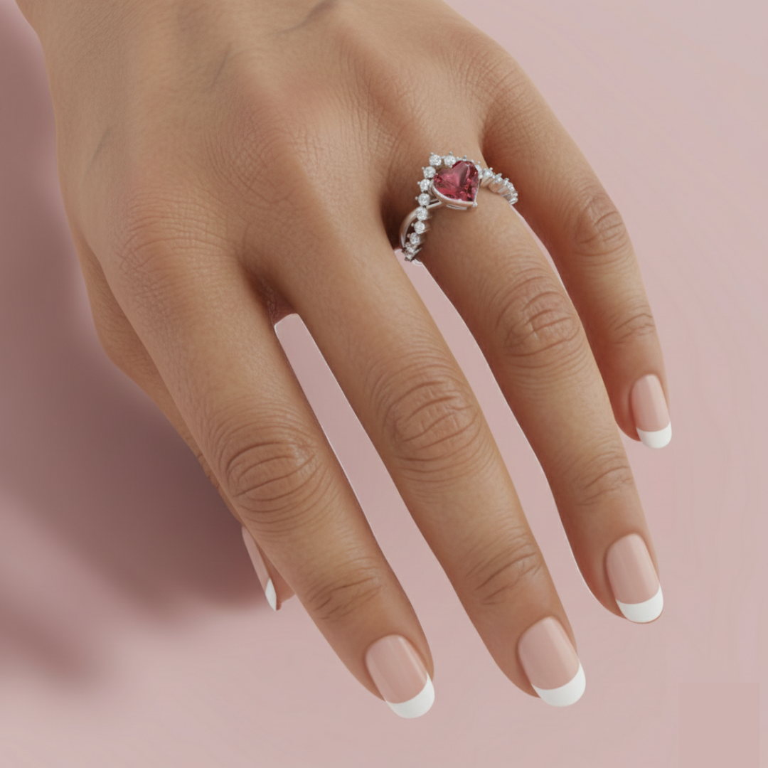 Elaria Red 925 Pure Silver Ring My Store