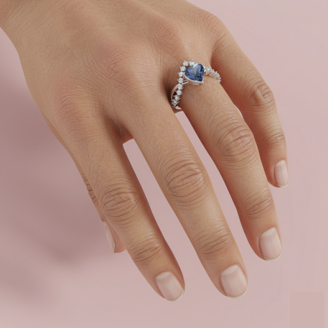 Elaria Blue 925 Pure Silver Ring My Store