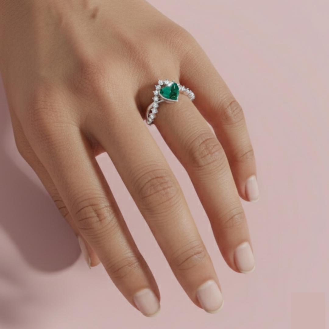 Elaria Green 925 Pure Silver Ring My Store