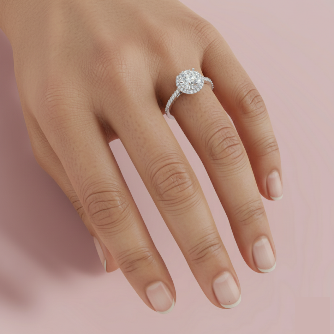 Aurielle Halo 925 Pure Silver Ring My Store