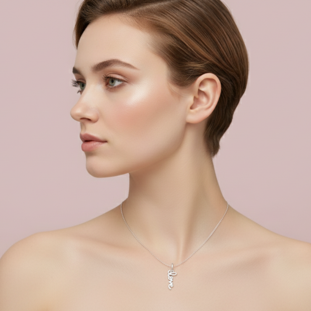 The Love Word 925 Pure Silver Necklace My Store