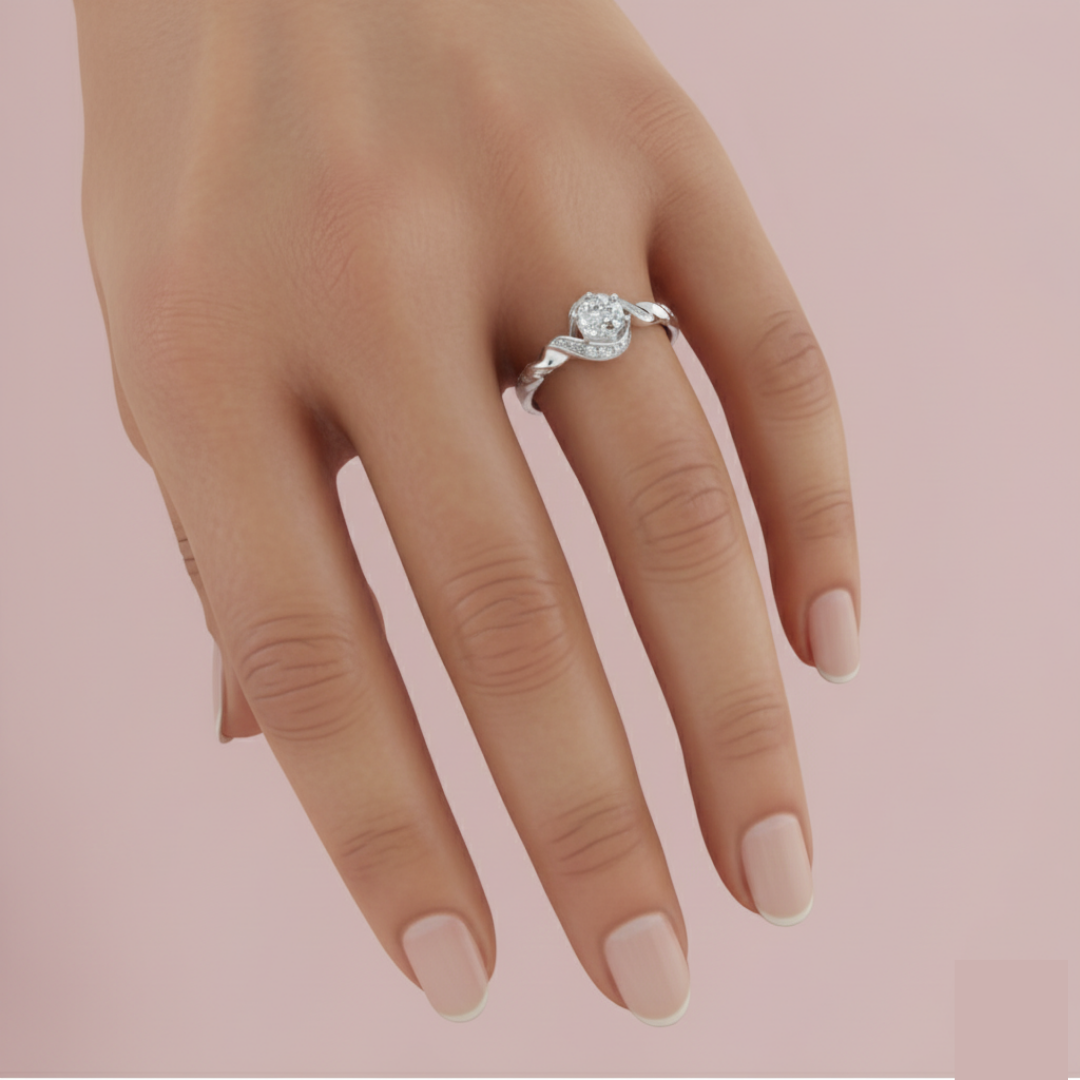 Sparkling Twirl 925 Pure Silver Ring My Store