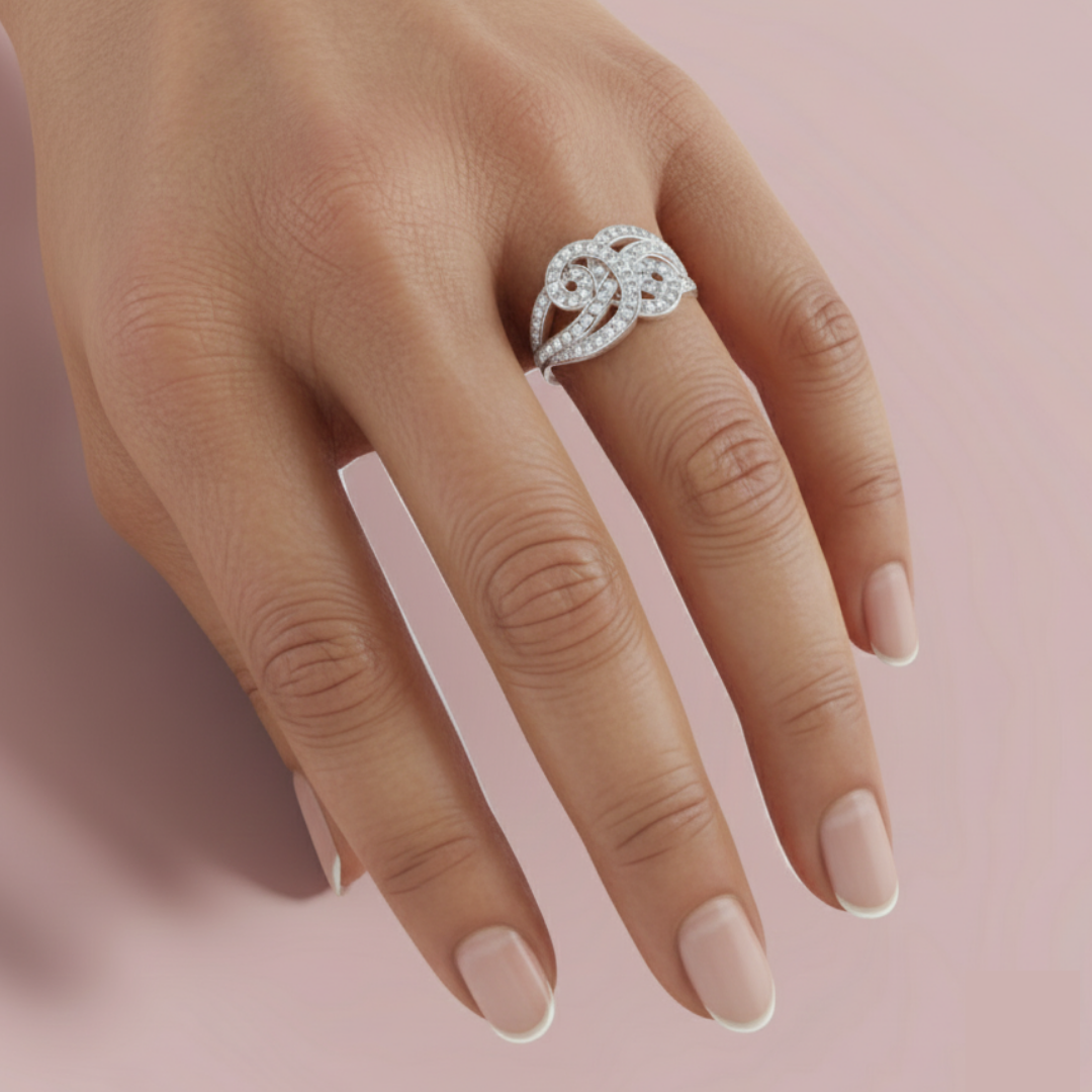 Timeless Swirls 925 Pure Silver Ring My Store